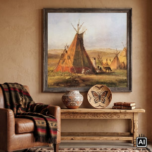 Vintager amerikanischer Westen, Teepons auf Schlic Poster