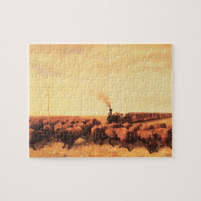 Vintager amerikanischer Westen, vertreten durch NH Puzzle (Horizontal)