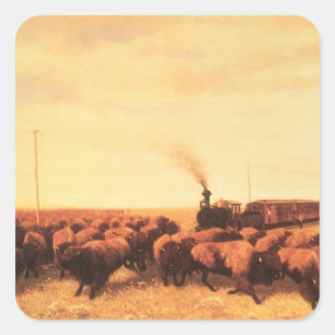 Vintager amerikanischer Westen, vertreten durch NH Quadratischer Aufkleber