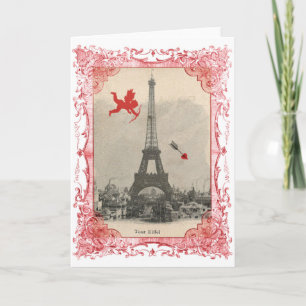Vintager AmorValentine Paris Feiertagskarte