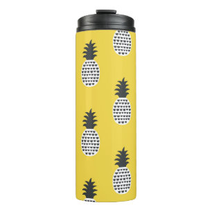 Vintager Ananas Spaß Nahtlose Illustration Thermosbecher