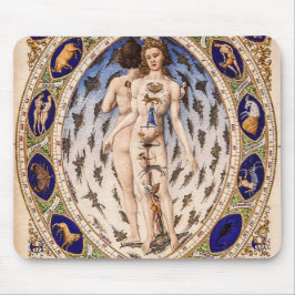 Vintager anatomischer Zodiakmann Mousepad