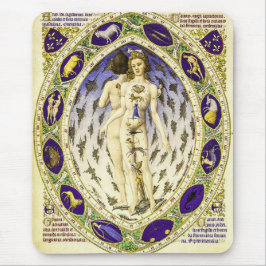 Vintager anatomischer Zodiakmann Mousepad