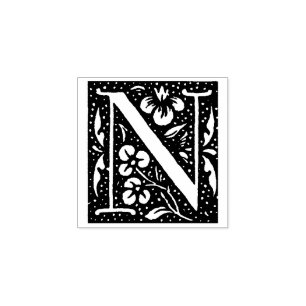 Vintager Anfangsbuchstabe N Gummistempel
