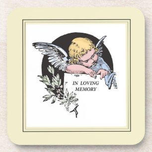 Vintager Angel, Erinnerung, Gold Untersetzer