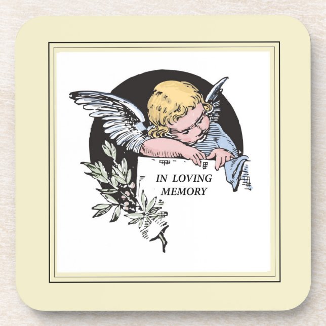 Vintager Angel, Erinnerung, Gold Untersetzer (Vorderseite)