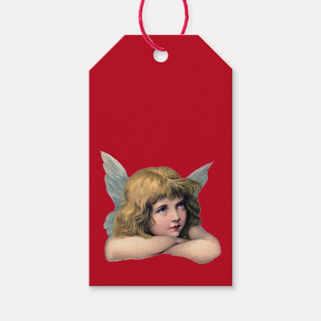 Vintager Angel Geschenkanhänger (Vorderseite)