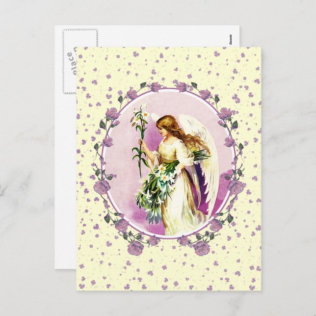Vintager Angel Religious Oaster Feiertagspostkarte (Vorne/Hinten)
