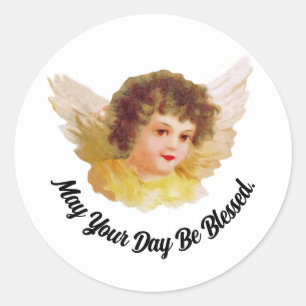 Vintager Angel-Rundsticker Runder Aufkleber