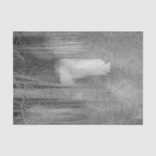 Vintager Angel Schwarz-Weiß-Spaziergang im Wald Seidenpapier