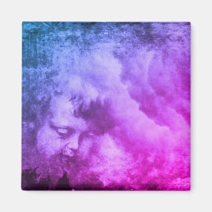 Vintager Angel & Stormy Heaven Sky (Kunstmagnet) Magnet