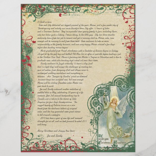 Vintager Angel-Weihnachtsbrief (Vorderseite)