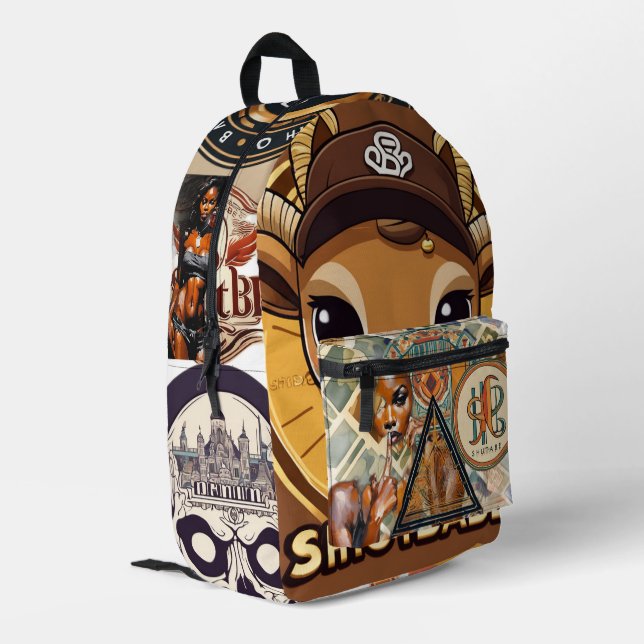 Vintager Angesagt-Hop-Druckknopfdruck - Rucksack (Rückseitige Ecke links)