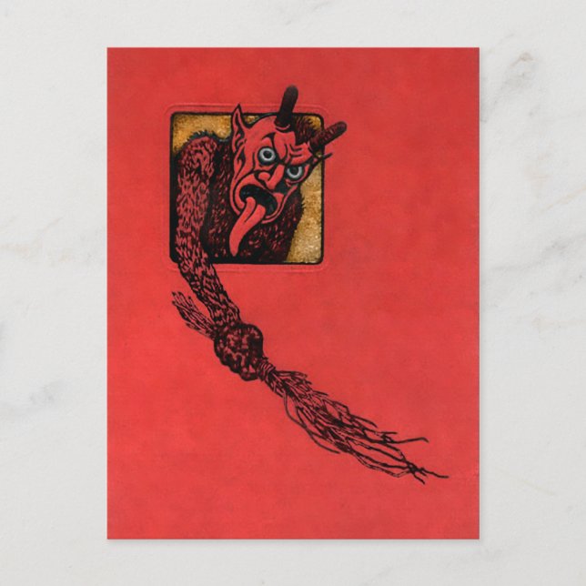 Vintager Angry Krampus Postkarte (Vorderseite)