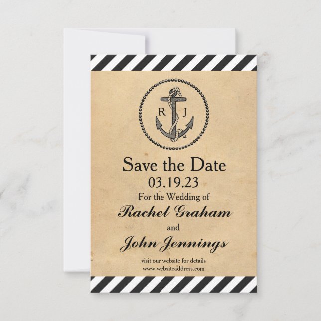 Vintager Anker - 3x5 Save the Date (Vorderseite)