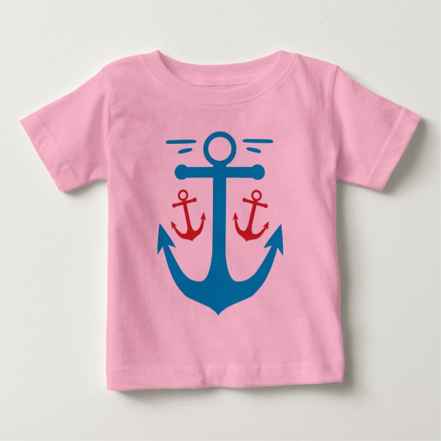 Vintager Anker Baby T-shirt (Vorderseite)