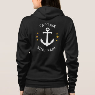 Vintager Anker Kapitän Name Gold Star Black Hoodie