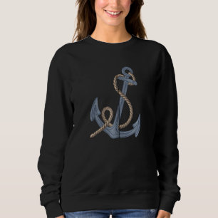 Vintager Anker Niedlicher Retro-Segler Sweatshirt