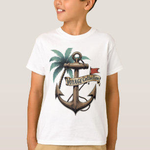 Vintager Anker und Palmenbaum - Seefahrt T-Shirt
