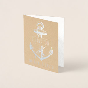 Vintager Anker Wasserhochzeit Folienkarte