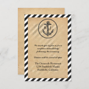 Vintager Ankerpunkt - Empfang Einladung