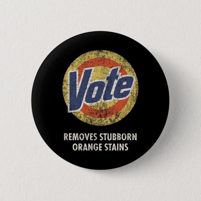 Vintager Anti-Trump-Votum-Detergent-Spaß Button (Vorderseite)