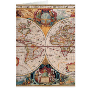 Vintager antiker alte Weltkarten-Entwurf verblaßte