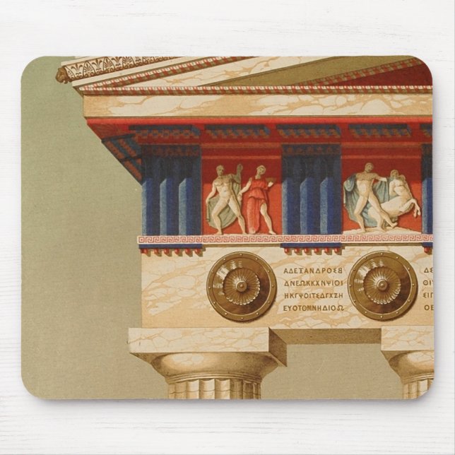 Vintager antiker griechischer alter Doric Tempel Mousepad (Vorne)
