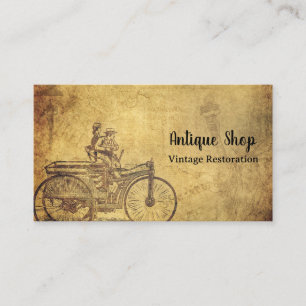 Vintager antiker Restaurierungsladen Fahrrad Visitenkarte