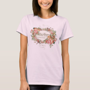 Vintager antiker Rosen-Blumenblumenstrauß-moderne T-Shirt