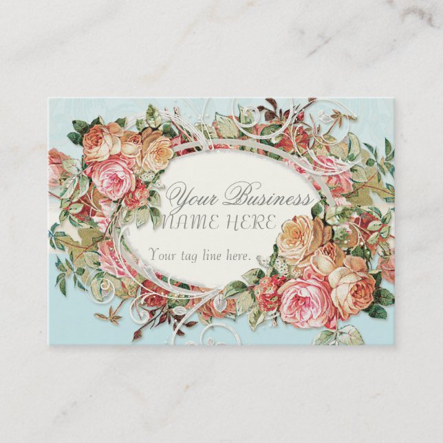 Vintager antiker Rosen-Blumenblumenstrauß-moderner Visitenkarte (Vorderseite)