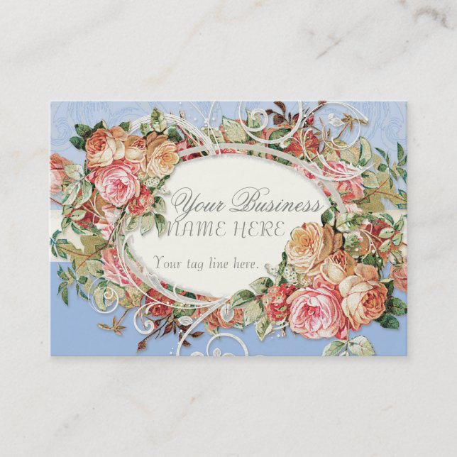 Vintager antiker Rosen-Blumenblumenstrauß-moderner Visitenkarte (Vorderseite)