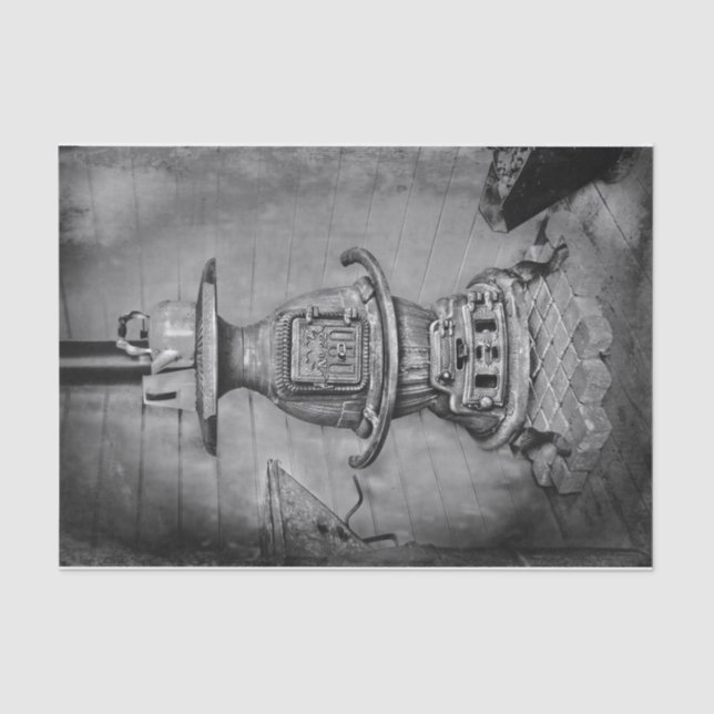 Vintager antiker schwarzer und weißer rustikaler H Seidenpapier (Vorderseite)