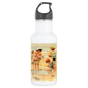 Vintager antiker Strand Boy Girl Kinder Kunst, Dic Edelstahlflasche
