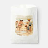 Vintager antiker Strand Boy Girl Kinder Kunst, Dic