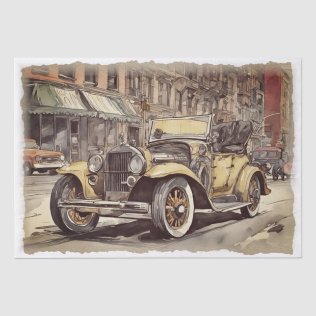 Vintager antiker Wagen Seidenpapier (Vorderseite)