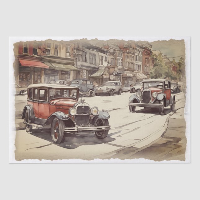 Vintager antiker Wagen Seidenpapier (Vorderseite)