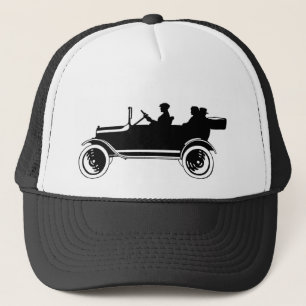 Vintager antikes Auto-Silhouette-Kappen-Hut Truckerkappe