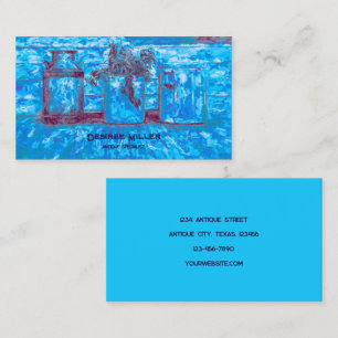 Vintager Antiquitätenladen Blaue Kunst Rustikale S Visitenkarte
