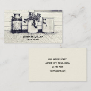 Vintager Antiquitätenladen Rustikale Landhäuser Visitenkarte