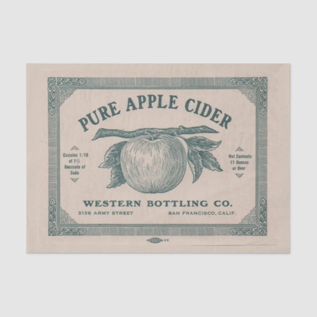 Vintager Apfelwein-Dekoupage-Möbeltransfer Seidenpapier (Vorderseite)