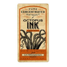 VINTAGER APOTHEKAROCTOPUS INK | HALLOWEEN ETIKETT
