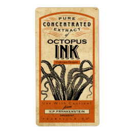 VINTAGER APOTHEKAROCTOPUS INK | HALLOWEEN ETIKETT