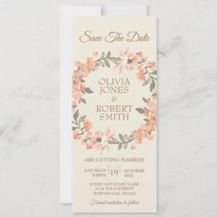 Vintager Apricot Save the Date Einladung