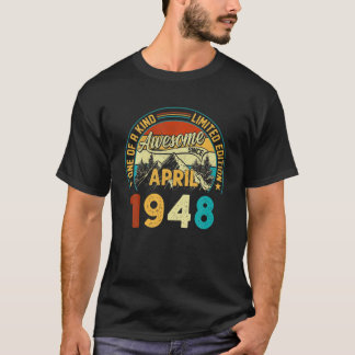 Vintager April 1948 73 Jahre alter Retro 73. Gebur T-Shirt