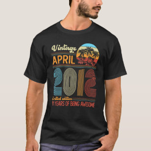 Vintager April 2012 10 Jahre alter 10. Geburtstag  T-Shirt