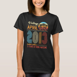 Vintager April 2013 9 Jahre alt 9 Jahre Dekoration T-Shirt