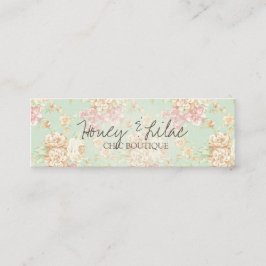 Vintager aquamariner Mit Blumenhangtag Mini Visitenkarte