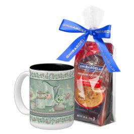 Vintager Aquamariner Tee und Rose Tasse
