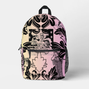 Vintager Arc Deko Damask Viktorianisches Zeitalter Bedruckter Rucksack